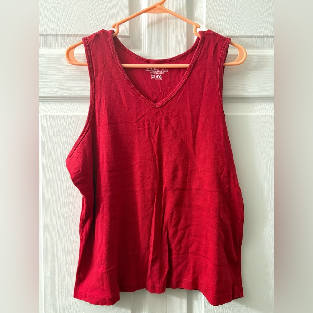 Basic Editions Red Boxy Tank Top